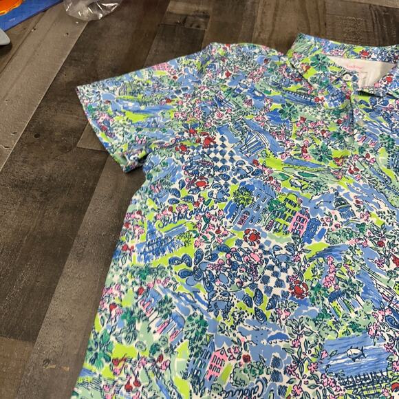 Lilly Pulitzer Southern Tide Ryder Polo Shirt Mens XXL Colorful Bright - Picture 10 of 12